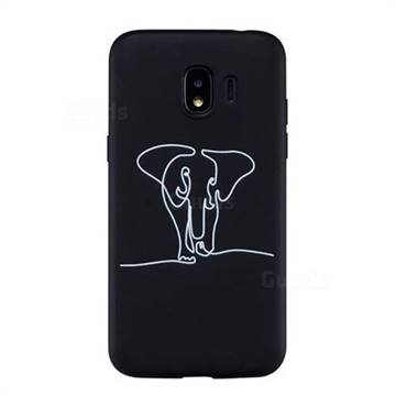 Elephant Stick Figure Matte Black TPU Phone Cover for Samsung Galaxy J2 Pro (2018)