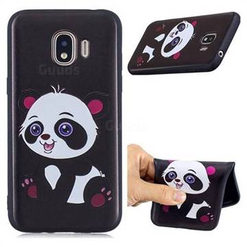 Cute Pink Panda 3D Embossed Relief Black Soft Phone Back Cover for Samsung Galaxy J2 Pro (2018)