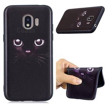 Black Cat Eyes 3D Embossed Relief Black Soft Phone Back Cover for Samsung Galaxy J2 Pro (2018)