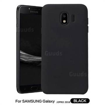 Howmak Slim Liquid Silicone Rubber Shockproof Phone Case Cover for Samsung Galaxy J2 Pro (2018) - Black