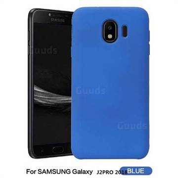 Howmak Slim Liquid Silicone Rubber Shockproof Phone Case Cover for Samsung Galaxy J2 Pro (2018) - Sky Blue
