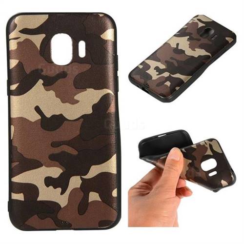 Camouflage Soft TPU Back Cover for Samsung Galaxy J2 Pro (2018) - Gold Coffee