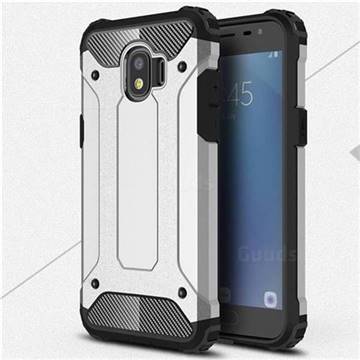King Kong Armor Premium Shockproof Dual Layer Rugged Hard Cover for Samsung Galaxy J2 Pro (2018) - Technology Silver
