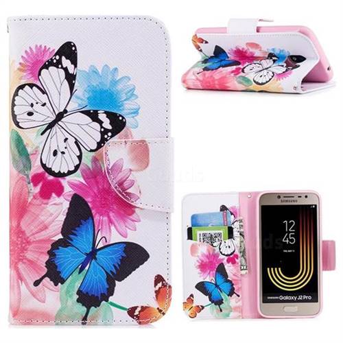 Vivid Flying Butterflies Leather Wallet Case for Samsung Galaxy J2 Pro (2018)