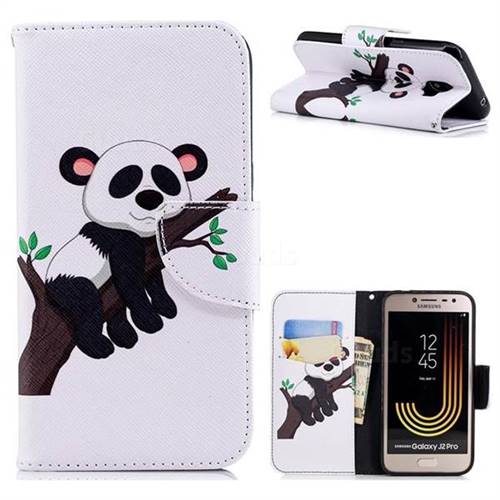 Tree Panda Leather Wallet Case for Samsung Galaxy J2 Pro (2018)