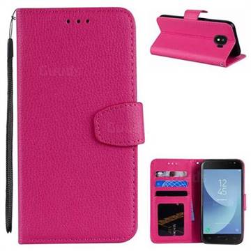 Litchi Pattern PU Leather Wallet Case for Samsung Galaxy J2 Pro (2018) - Rose