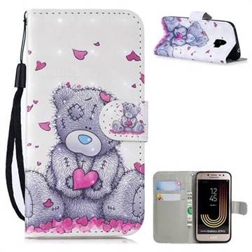 Love Panda 3D Painted Leather Wallet Phone Case for Samsung Galaxy J2 Pro (2018)