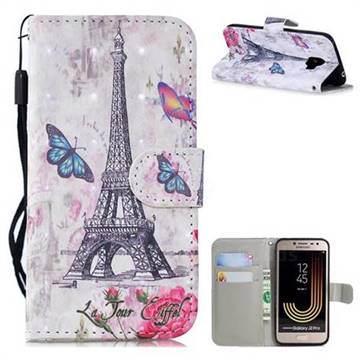 Paris Tower 3D Painted Leather Wallet Phone Case for Samsung Galaxy J2 Pro (2018)