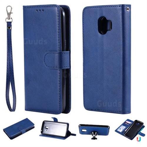 Retro Greek Detachable Magnetic PU Leather Wallet Phone Case for Samsung Galaxy J2 Pro (2018) - Blue