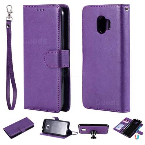 Retro Greek Detachable Magnetic PU Leather Wallet Phone Case for Samsung Galaxy J2 Pro (2018) - Purple