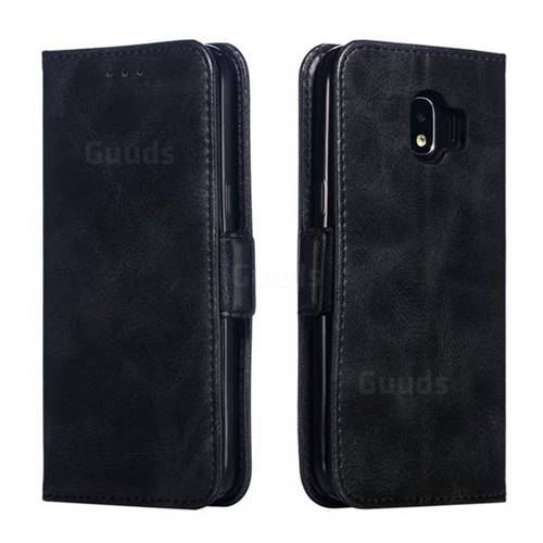 Retro Classic Calf Pattern Leather Wallet Phone Case for Samsung Galaxy J2 Pro (2018) - Black