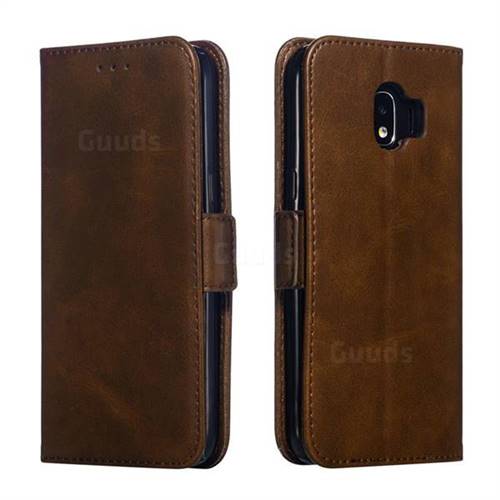 Retro Classic Calf Pattern Leather Wallet Phone Case for Samsung Galaxy J2 Pro (2018) - Brown