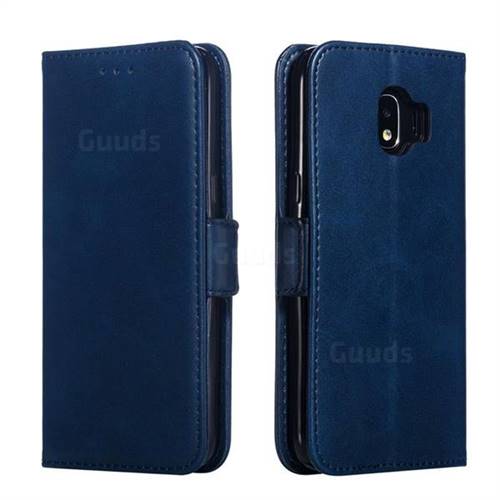 Retro Classic Calf Pattern Leather Wallet Phone Case for Samsung Galaxy J2 Pro (2018) - Blue