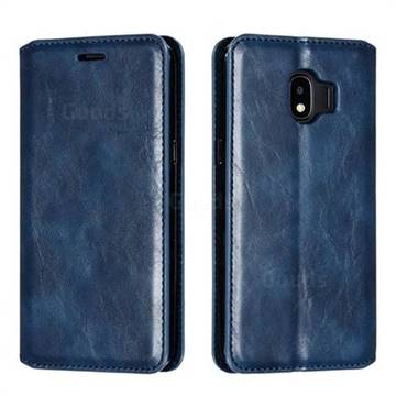 Retro Slim Magnetic Crazy Horse PU Leather Wallet Case for Samsung Galaxy J2 Pro (2018) - Blue