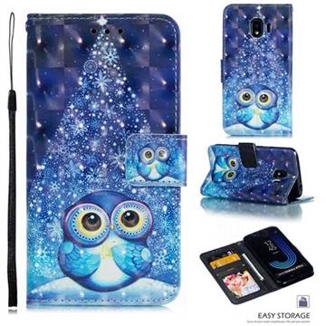 Stage Owl 3D Painted Leather Phone Wallet Case for Samsung Galaxy J2 Pro (2018)