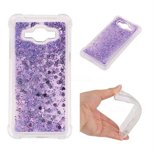Dynamic Liquid Glitter Sand Quicksand Star TPU Case for Samsung Galaxy J3 2016 J320 - Purple
