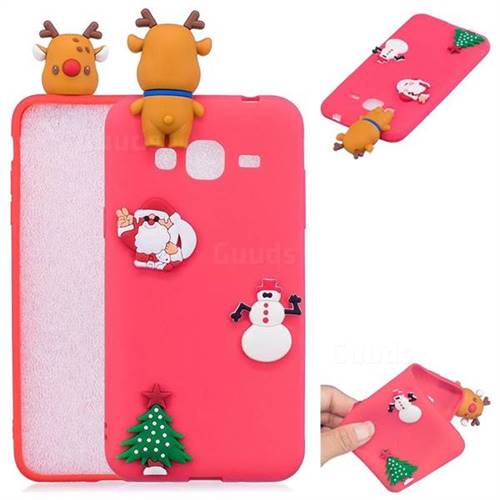 Red Elk Christmas Xmax Soft 3D Silicone Case for Samsung Galaxy J3 2016 J320