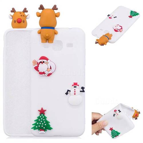 White Elk Christmas Xmax Soft 3D Silicone Case for Samsung Galaxy J3 2016 J320