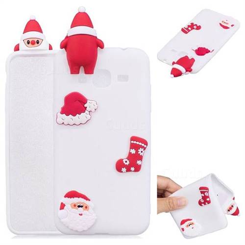 White Santa Claus Christmas Xmax Soft 3D Silicone Case for Samsung Galaxy J3 2016 J320