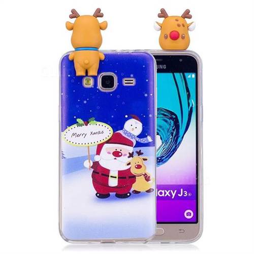 Snow Santa Claus Soft 3D Climbing Doll Soft Case for Samsung Galaxy J3 2016 J320