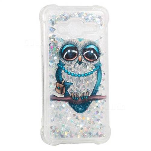 Sweet Gray Owl Dynamic Liquid Glitter Sand Quicksand Star TPU Case for Samsung Galaxy J3 2016 J320