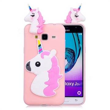 Unicorn Soft 3D Silicone Case for Samsung Galaxy J3 2016 J320 - Pink
