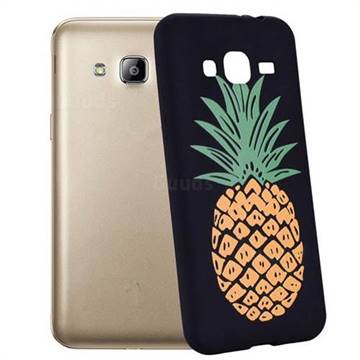 Big Pineapple 3D Embossed Relief Black Soft Back Cover for Samsung Galaxy J3 2016 J320