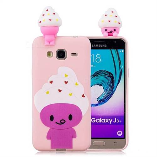 Ice Cream Man Soft 3D Climbing Doll Soft Case for Samsung Galaxy J3 2016 J320