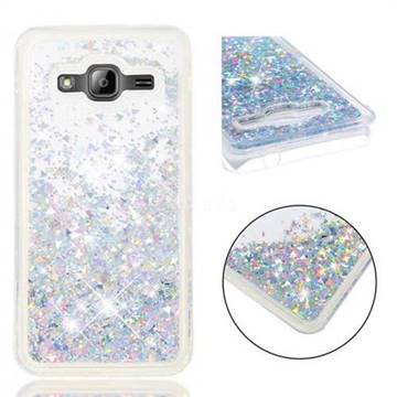 Dynamic Liquid Glitter Quicksand Sequins TPU Phone Case for Samsung Galaxy J3 2016 J320 - Silver