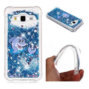 Happy Dolphin Dynamic Liquid Glitter Sand Quicksand Star TPU Case for Samsung Galaxy J3 2016 J320