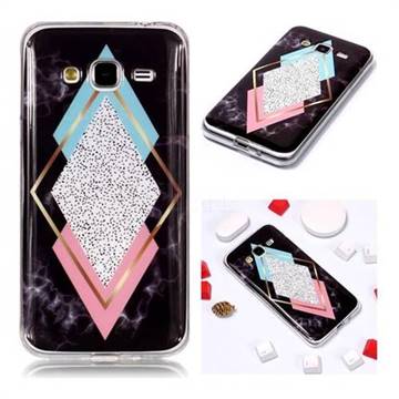 Black Diamond Soft TPU Marble Pattern Phone Case for Samsung Galaxy J3 2016 J320