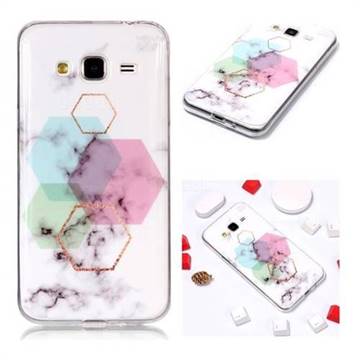 Hexagonal Soft TPU Marble Pattern Phone Case for Samsung Galaxy J3 2016 J320