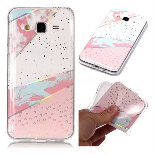 Matching Color Marble Pattern Bright Color Laser Soft TPU Case for Samsung Galaxy J3 2016 J320