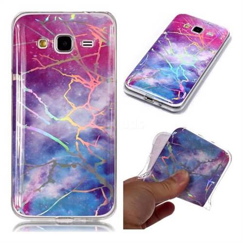 Dream Sky Marble Pattern Bright Color Laser Soft TPU Case for Samsung Galaxy J3 2016 J320