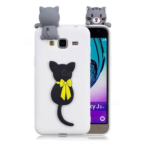 Little Black Cat Soft 3D Climbing Doll Soft Case for Samsung Galaxy J3 2016 J320