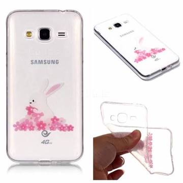Cherry Blossom Rabbit Super Clear Soft TPU Back Cover for Samsung Galaxy J3 2016 J320