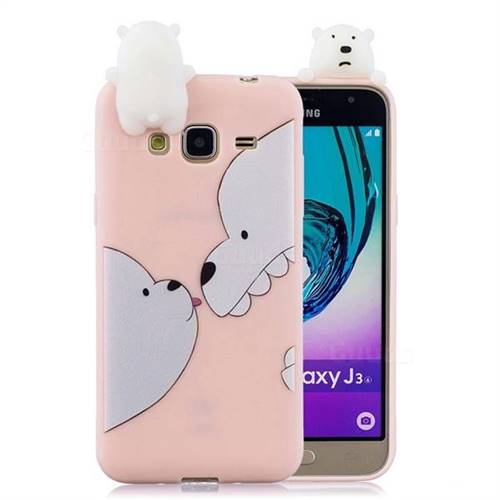 Big White Bear Soft 3D Climbing Doll Soft Case for Samsung Galaxy J3 2016 J320