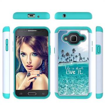 Sea and Tree Shock Absorbing Hybrid Defender Rugged Phone Case Cover for Samsung Galaxy J3 2016 J320