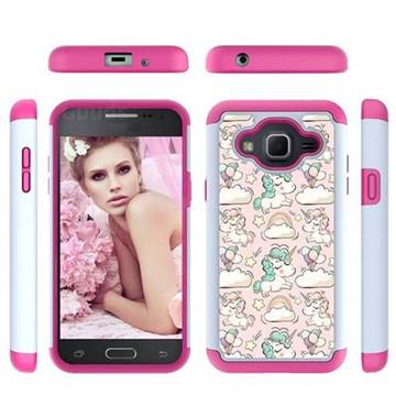 Pink Pony Shock Absorbing Hybrid Defender Rugged Phone Case Cover for Samsung Galaxy J3 2016 J320