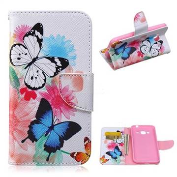 Vivid Flying Butterflies Leather Wallet Case for Samsung Galaxy J3 J320F J320P J320M