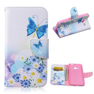 Butterflies Flowers Leather Wallet Case for Samsung Galaxy J3 J320F J320P J320M