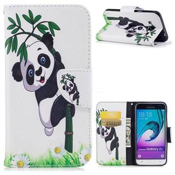 Bamboo Panda Leather Wallet Case for Samsung Galaxy J3 2016 J320