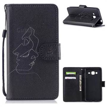 Kiss Streak PU Leather Wallet Case for Samsung Galaxy J3 2016 J320