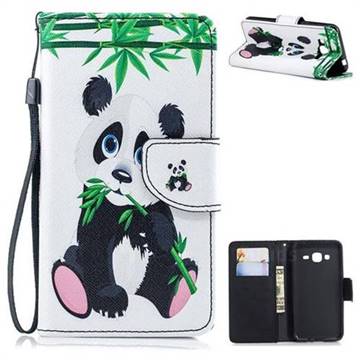 Panda PU Leather Wallet Phone Case for Samsung Galaxy J3 2016 J320