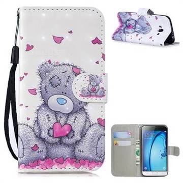 Love Panda 3D Painted Leather Wallet Phone Case for Samsung Galaxy J3 2016 J320