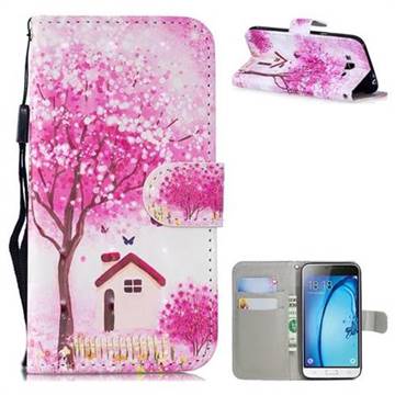 Tree House 3D Painted Leather Wallet Phone Case for Samsung Galaxy J3 2016 J320