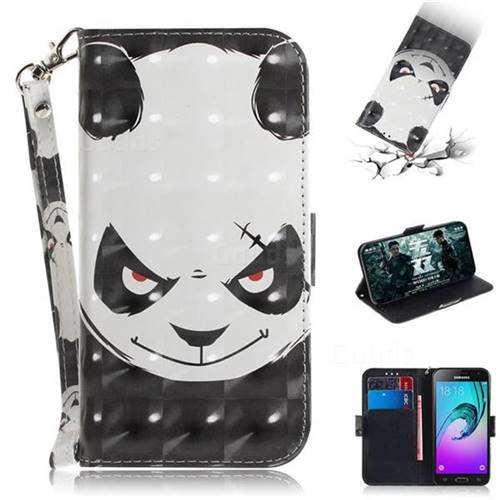 Angry Bear 3D Painted Leather Wallet Phone Case for Samsung Galaxy J3 2016 J320