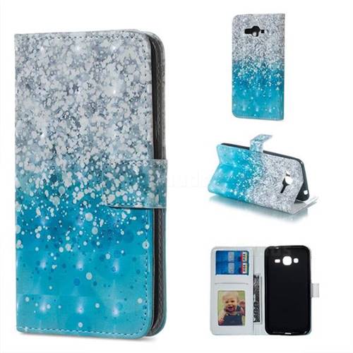 Sea Sand 3D Painted Leather Phone Wallet Case for Samsung Galaxy J3 2016 J320