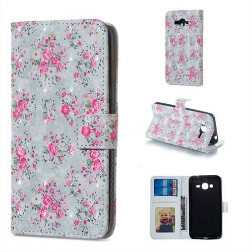 Roses Flower 3D Painted Leather Phone Wallet Case for Samsung Galaxy J3 2016 J320