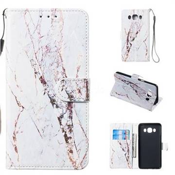 White Marble Smooth Leather Phone Wallet Case for Samsung Galaxy J3 2016 J320